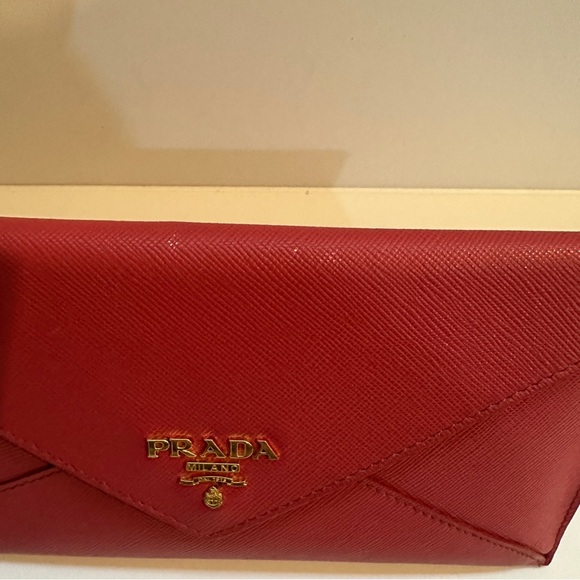 Pink Prada Saffiano Lux Leather Wallet - Picture 3 of 9